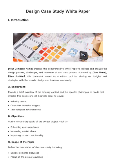 Free Design Case Study White Paper Template to Edit Online