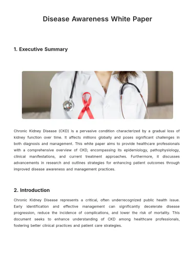Free Disease Awareness White Paper Template to Edit Online