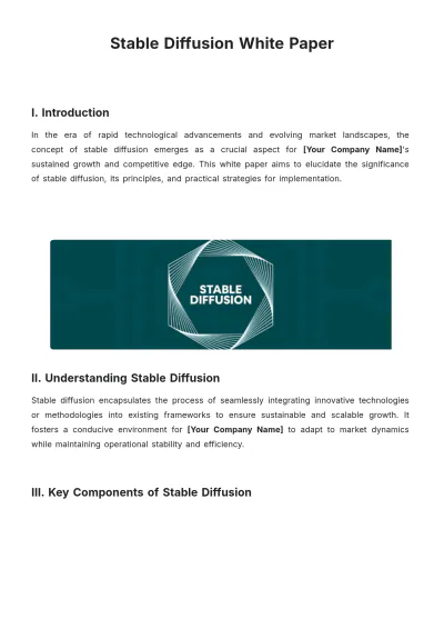 Free Stable Diffusion White Paper Template to Edit Online