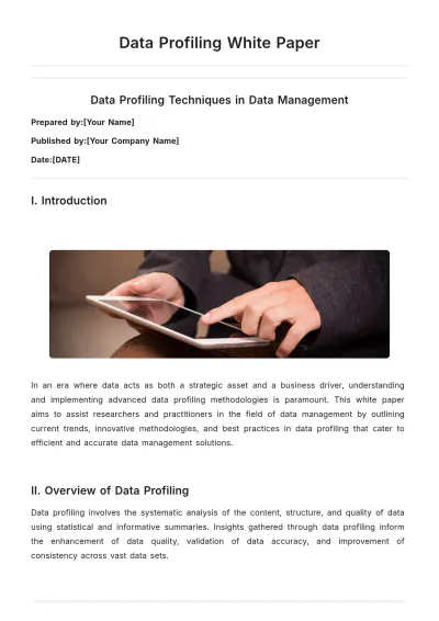 Free Data Profiling White Paper Template to Edit Online