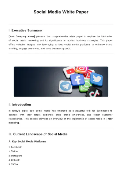 Free Social Media White Paper Template to Edit Online