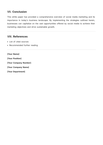 Free Social Media White Paper Template to Edit Online