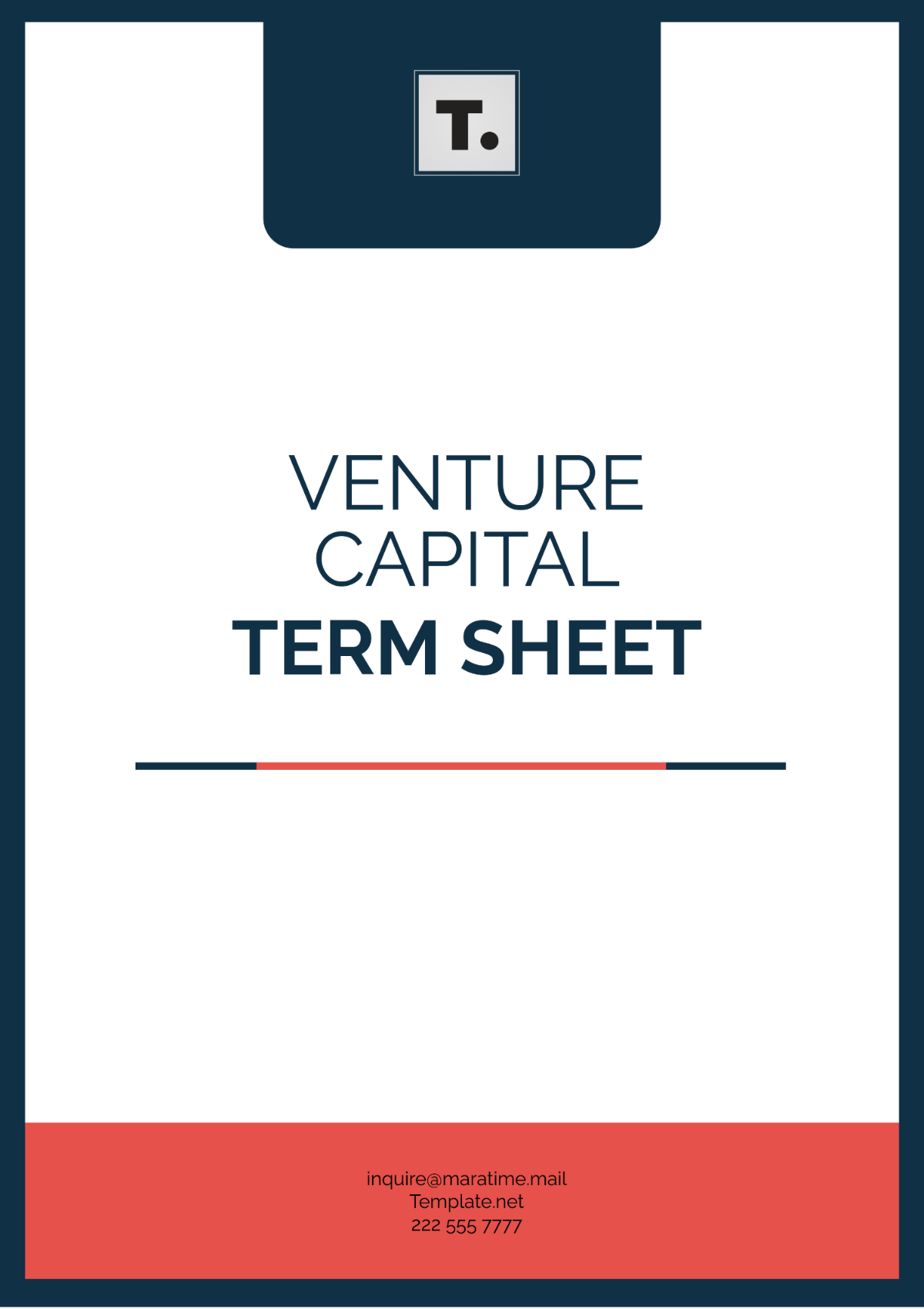 Sample Venture Capital Term Sheet Template