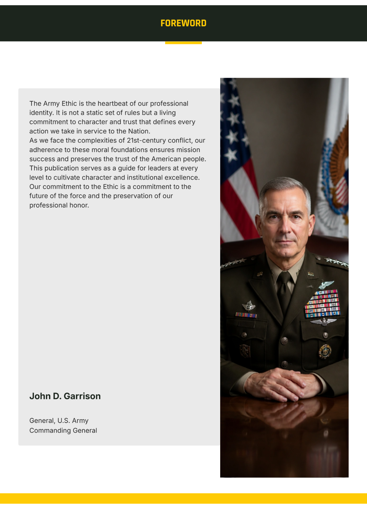 Free Army Ethic White Paper Template to Edit Online