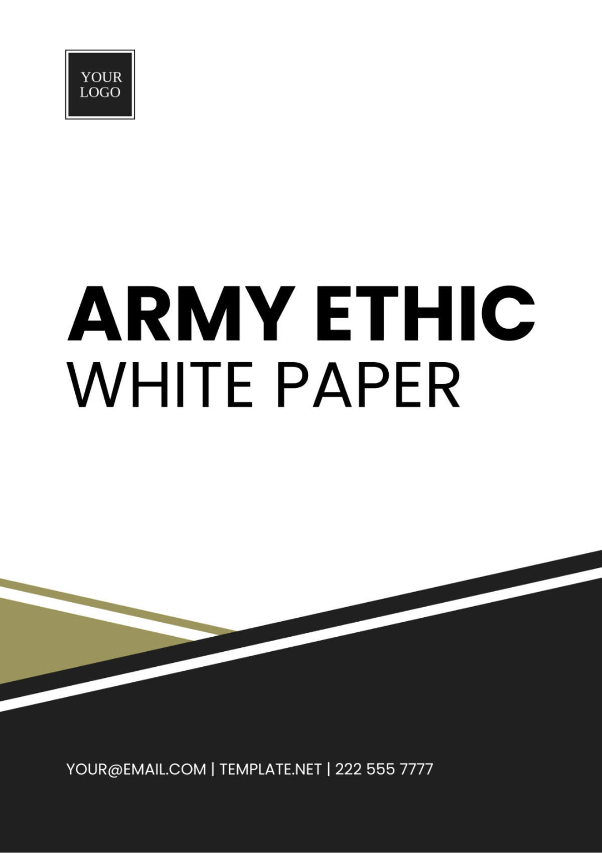 Army Ethic White Paper Template