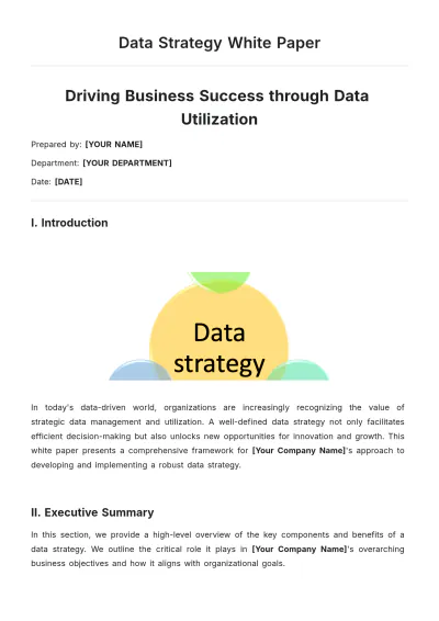 Free Data Strategy White Paper Template to Edit Online