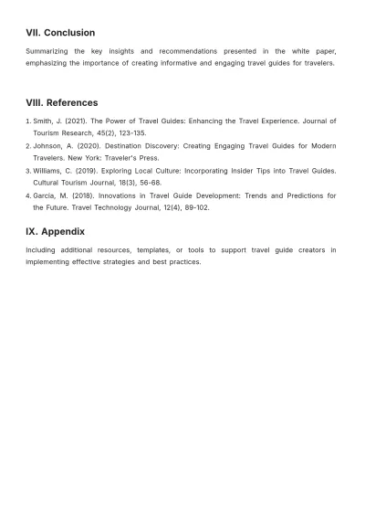 Free Travel Guide White Paper Template to Edit Online