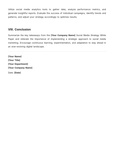 Free Social Media Strategy White Paper Template to Edit Online