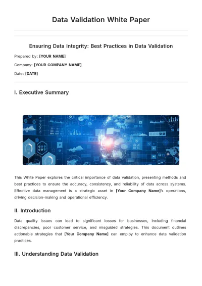 Free Data Validation White Paper Template to Edit Online