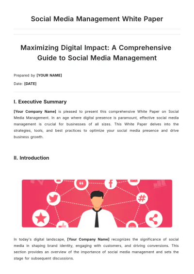 Free Social Media Management White Paper Template to Edit Online