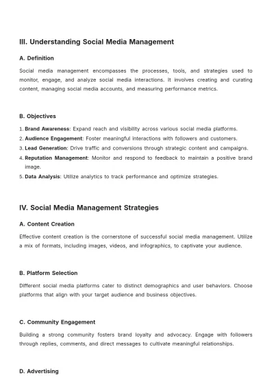 Free Social Media Management White Paper Template to Edit Online