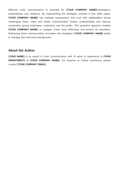 Free Emergency Management White Paper Template to Edit Online