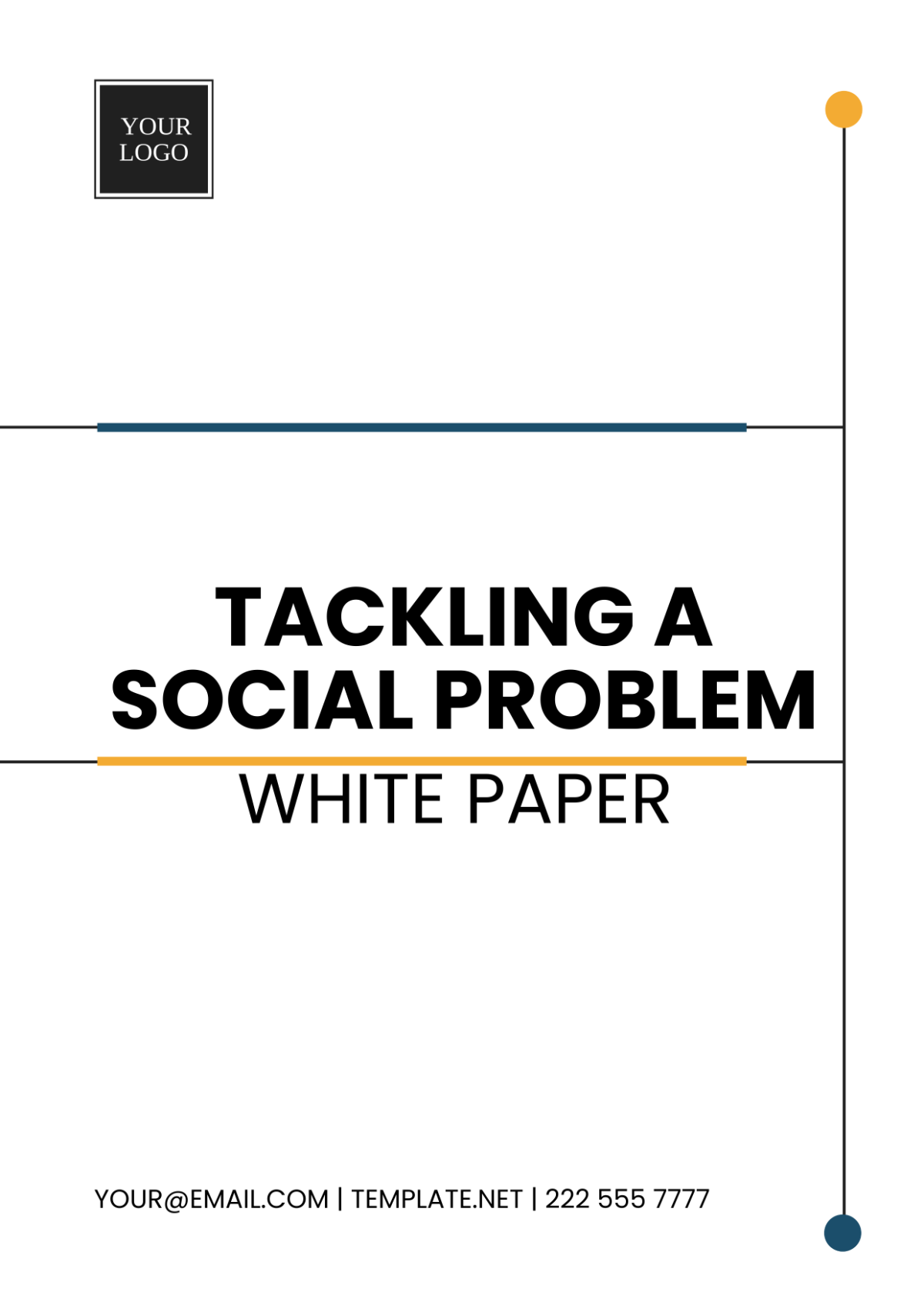 Tackling A Social Problem White Paper Template
