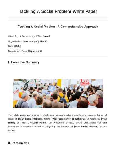 Free Tackling A Social Problem White Paper Template to Edit Online