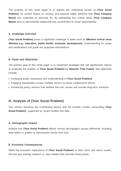 Free Tackling A Social Problem White Paper Template to Edit Online