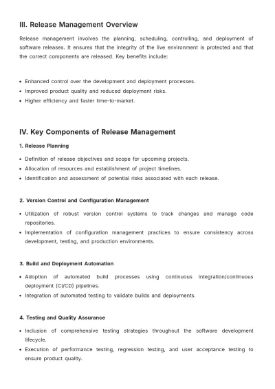 Free Release Management White Paper Template to Edit Online