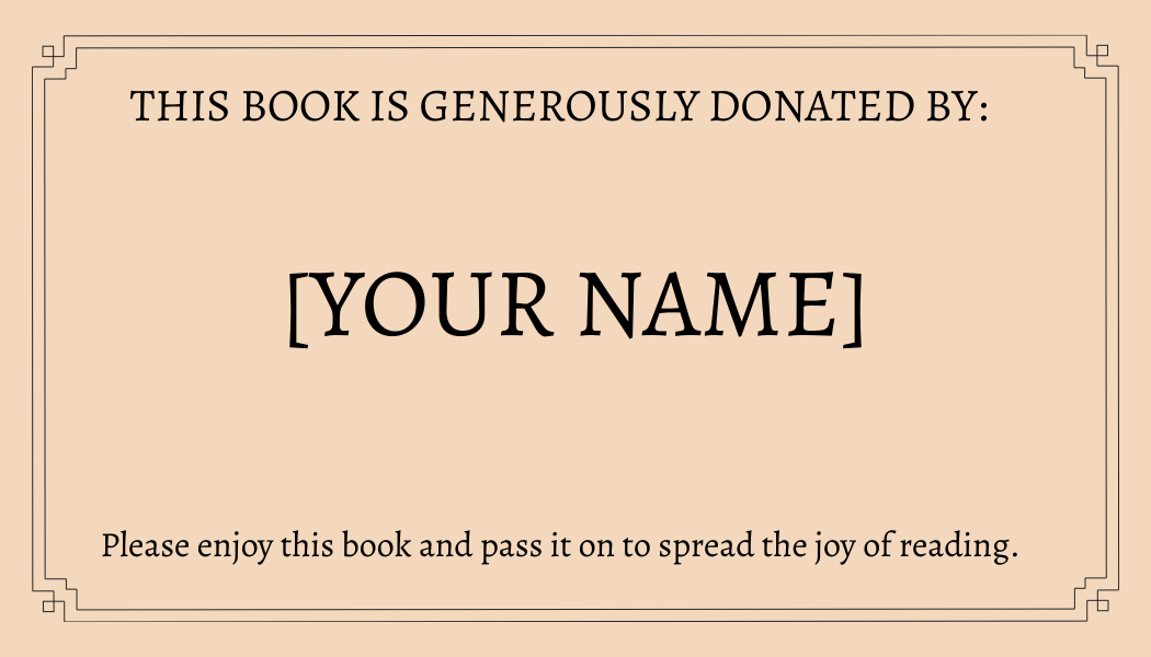 Book Donation Label Template