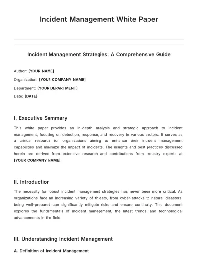 Free Incident Management White Paper Template to Edit Online