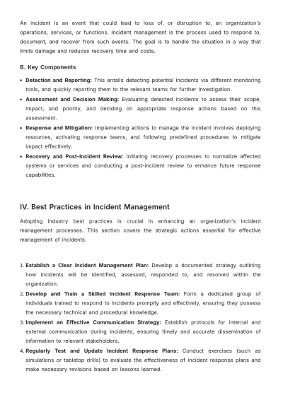 Free Incident Management White Paper Template to Edit Online