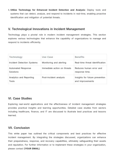 Free Incident Management White Paper Template to Edit Online