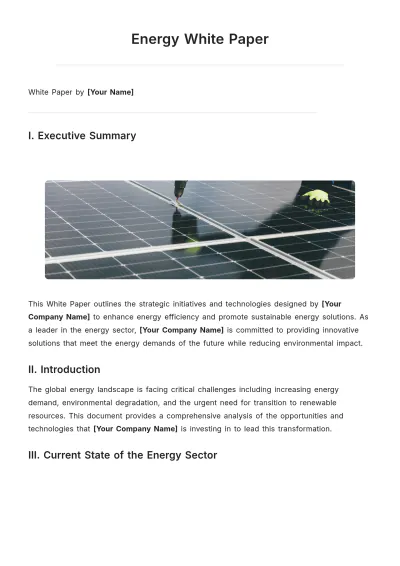 Free Energy White Paper Template to Edit Online