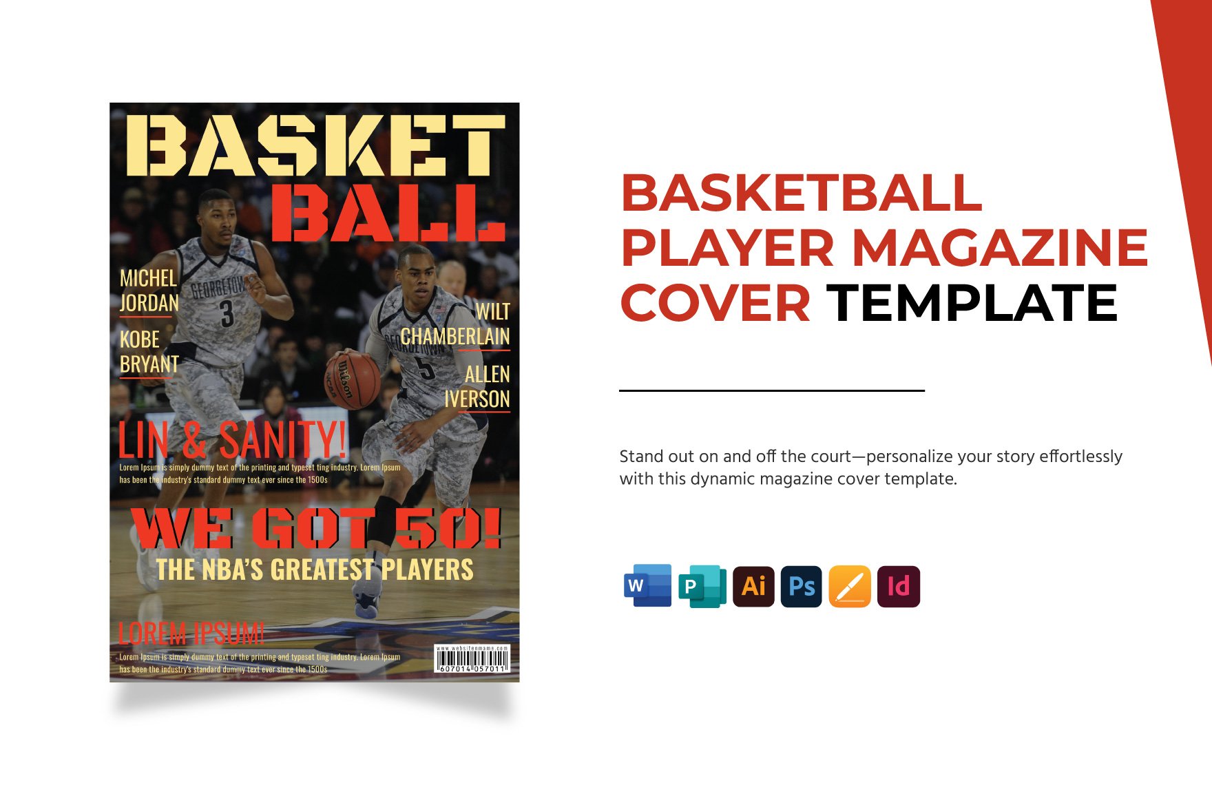 Basketball Player Magazine Cover Template
