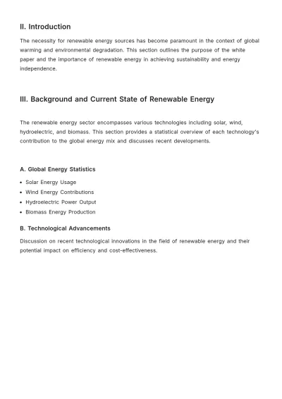 Free Renewable Energy White Paper Template to Edit Online