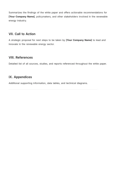 Free Renewable Energy White Paper Template to Edit Online