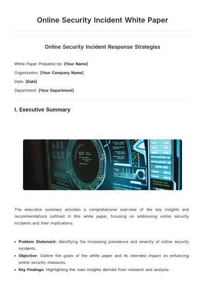 Free Online Security Incident White Paper Template to Edit Online