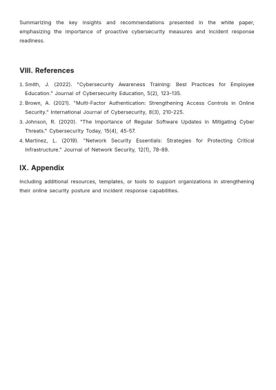 Free Online Security Incident White Paper Template to Edit Online
