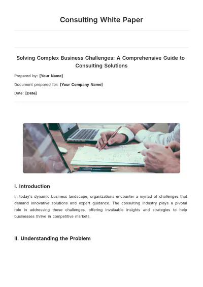 Free Consulting White Paper Template to Edit Online