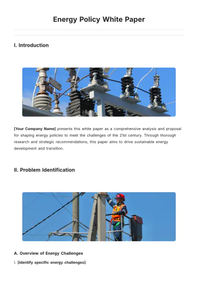 Free Energy Policy White Paper Template to Edit Online