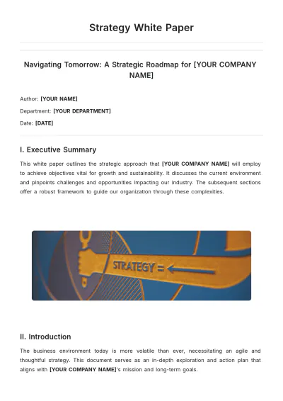Free Strategy White Paper Template to Edit Online