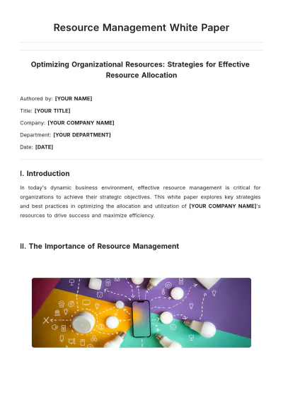 Free Resource Management White Paper Template to Edit Online