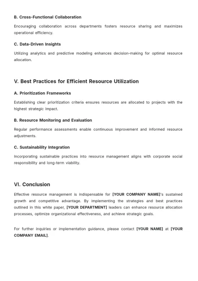Free Resource Management White Paper Template to Edit Online