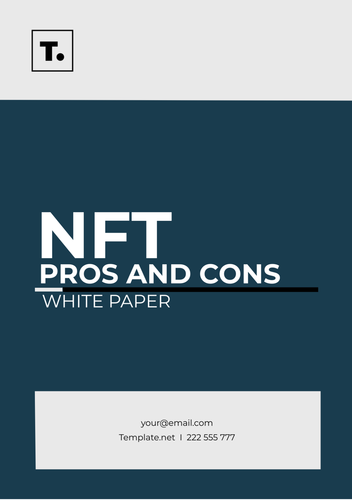 NFT Pros And Cons White Paper Template