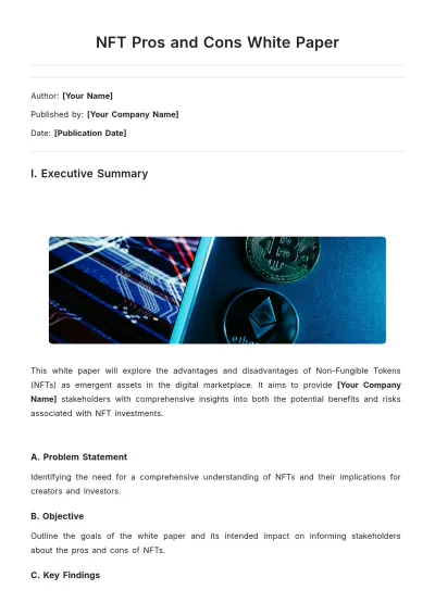 Free NFT Pros And Cons White Paper Template to Edit Online