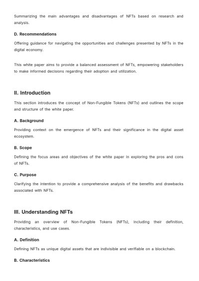 Free NFT Pros And Cons White Paper Template to Edit Online
