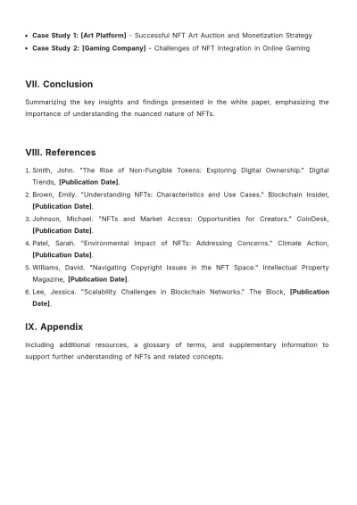Free NFT Pros And Cons White Paper Template to Edit Online
