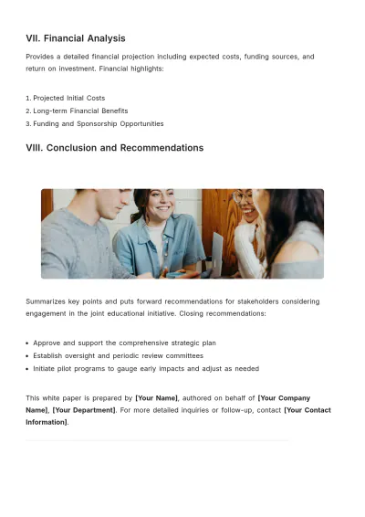 Free White Paper for Joint Education Template to Edit Online