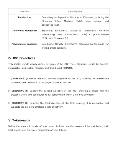 Free Ethereum ICO White Paper Template to Edit Online