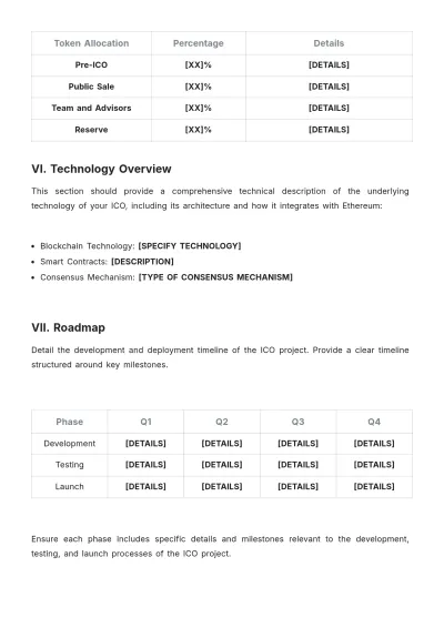 Free Ethereum ICO White Paper Template to Edit Online