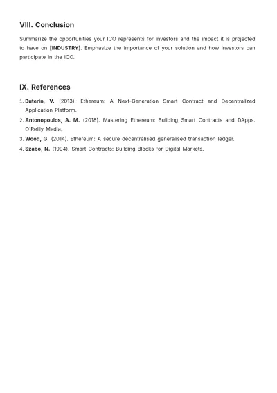 Free Ethereum ICO White Paper Template to Edit Online