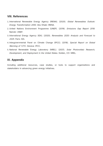 Free Green Energy White Paper Template to Edit Online