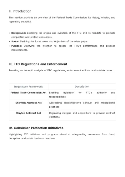 Free Federal Trade Commission White Paper Template to Edit Online