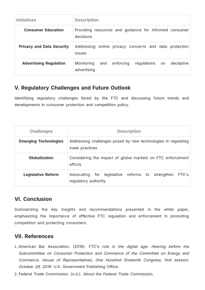 Free Federal Trade Commission White Paper Template to Edit Online