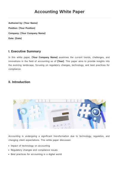 Free Accounting White Paper Template to Edit Online