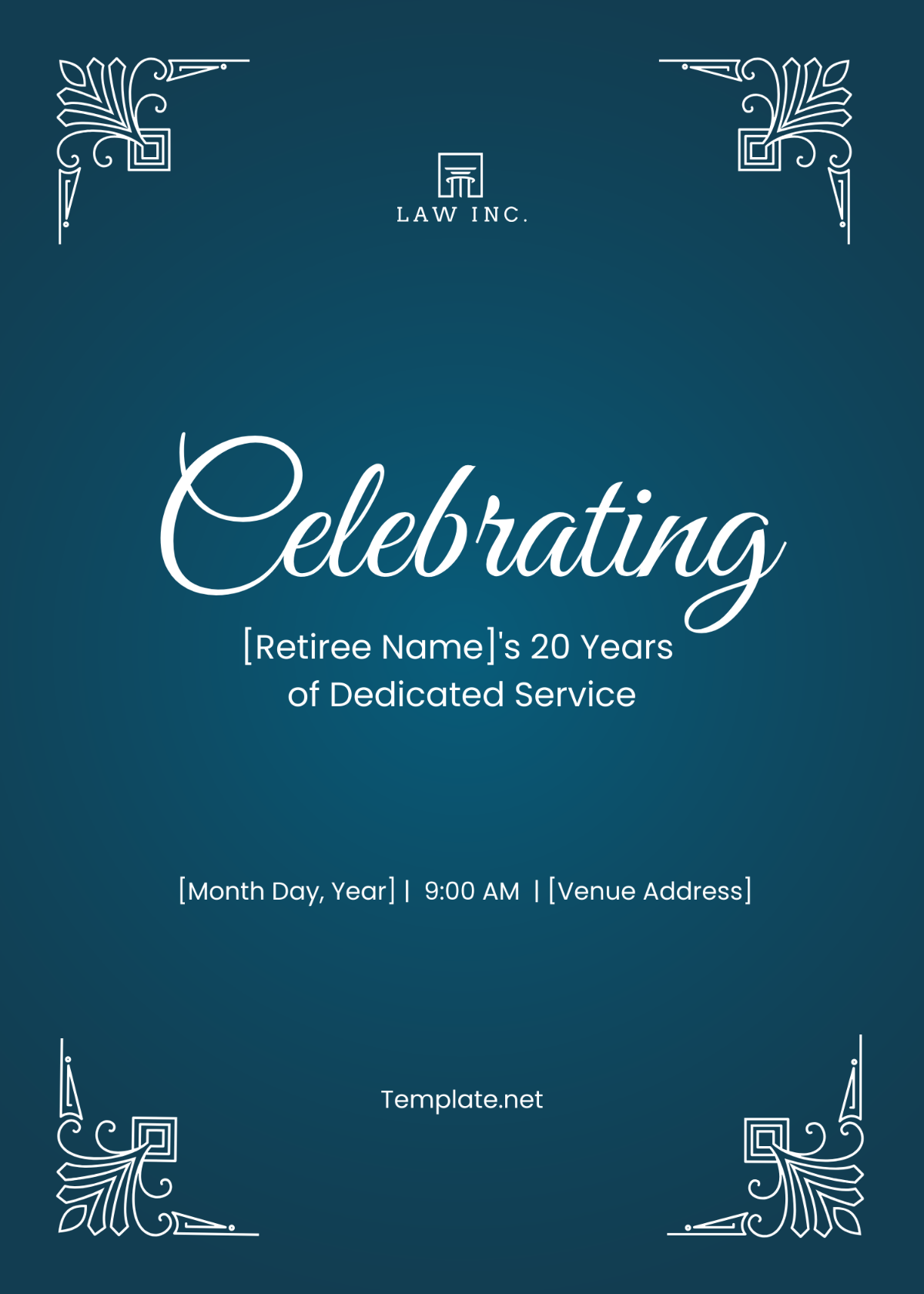 Free Law Firm Retirement Invitation Template