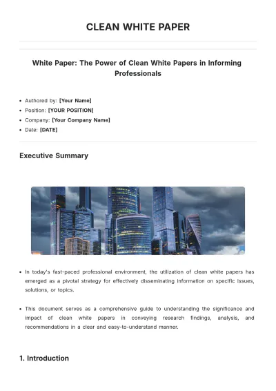 Free Clean White Paper Template to Edit Online
