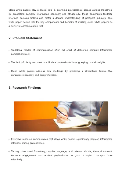 Free Clean White Paper Template to Edit Online